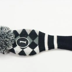 Callaway Golf Driver Headcover Black/White Argyle Pom Pom Head Cover Good