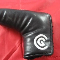 Cleveland Black Leather Blade Putter Headcover Very Good Golf Head Cover